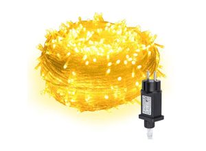 9311835579250 - 10M 100 LED Lichterkette 8 Lichtmodi Wasserdicht Party Garten Strom Beleuchtung Innen Außen Weihnachten Hochzeit Deko Warmweiß