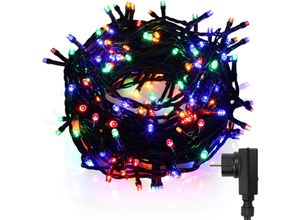 9311835579366 - Vingo - 10M 100 led Lichterkette für Weihnachtsbaum bunte dunkelgrün Kupferdraht mit 8 Programmen LEDs für innen und außen IP44