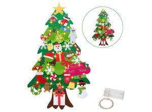 9311835580225 - Weihnachtsbaum Filz 33 pcs Filz Weihnachtsbaum Kinder diy Filz Weihnachtsbaum Mit Led Lichter Für Kinder Weihnachten Geschenk Filz Weihnachtsbaum