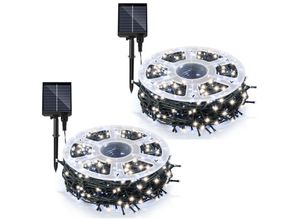 9311835580447 - Solar Lichterkette Lichtschlauch led Lichterkette led Lichtervorhang Party Garten Innen Außen Deko Weihnachtsbeleuchtung 30M 300LEDs Kaltweiß 2 Stück