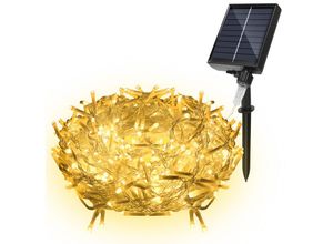 9311835580485 - Vingo - led Solar Lichterkette led Lichtervorhang Weihnachtsbeleuchtung Wasserdicht Außen Garten Hochzeit Party Weihnachten Deko 5M 198LEDs Warmweiß