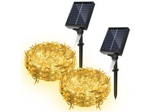 9311835580553 - LED Solar Lichterkette LED Lichtervorhang Weihnachtsbeleuchtung Wasserdicht Außen Garten Hochzeit Party Weihnachten Deko 2x 10M 396LEDs Warmweiß