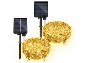 9311835580560 - Led Solar Lichterkette led Lichtervorhang Weihnachtsbeleuchtung Wasserdicht Außen Garten Hochzeit Party Weihnachten Deko 2x 15M 600LEDs Warmweiß