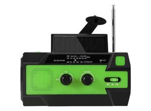 9311835584155 - Tolletour - 2er Kurbelradio Radio Entladefunktion Tragbares am fm Camping 4000mAh Solar sos 10W