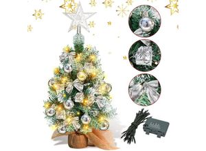 9311835653264 - Künstlicher led Weihnachtsbaum Tannenbaum 40 cm Christbaum Beleuchtet Weihnachtsdeko Dekobaum LichterbaumSilber - Jopassy