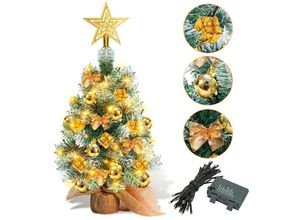 9311835653271 - Künstlicher led Weihnachtsbaum Tannenbaum 40 cm Christbaum Beleuchtet Weihnachtsdeko Dekobaum LichterbaumGold - Jopassy