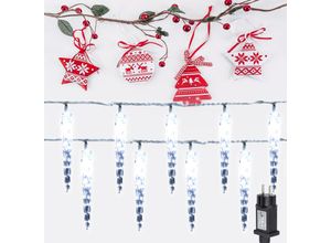 9311835653738 - 40 led Eiszapfen Lichterkette Außen Innen 8 Modi IP44 Party Garten Lichtervorhang Fenster Weihnachten Eisregen Beleuchtung Deko kaltweiß - Jopassy