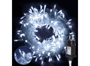 9311835654483 - 20M 200 led Lichterkette 8 Lichtmodi Wasserdicht Party Garten Strom Beleuchtung Innen Außen Weihnachten Hochzeit Deko Kaltweiß - Jopassy