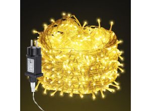 9311835654513 - 100M 500 led Lichterkette 8 Lichtmodi Wasserdicht Party Garten Strom Beleuchtung Innen Außen Weihnachten Hochzeit Deko Warmweiß - Jopassy