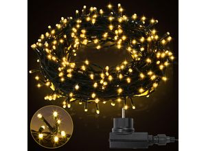 9311835654612 - Jopassy 20M 200 LED Lichterkette 8 Lichtmodi Wasserdicht Party Garten Beleuchtung Innen Außen Weihnachten Hochzeit Deko Warmweiß