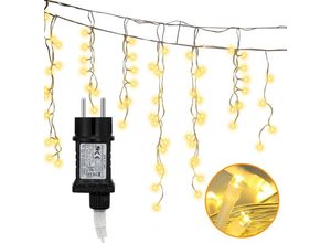 9311835654704 - Jopassy - 15M led Eisregen Lichterkette Außen Innen Warmweiß Lichtervorhang 600 LEDs Eiszapfen Weihnachtsbeleuchtung 8 Modi Weihnachtsdeko Party