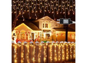 9311835655190 - LED-Lichterkette Eisregen LED-Lichtervorhang für Außen Innen Lichterkettenvorhang mit 8 Modi IP44 Wasserfest Weihnachtsdeko aussen Party Garten 15M