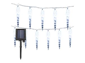 9311835655930 - 10M 80 led Solar Eiszapfen Lichterkette Außen Innen 8 Modi IP44 Party Garten Lichtervorhang Fenster Weihnachten Eisregen Beleuchtung Deko kaltweiß