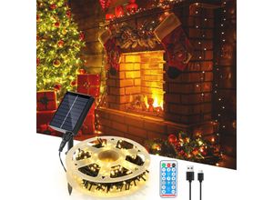 9311835655961 - 50M 500 led Solar Lichterkette IP44 8 Modi Innen Außen WeihnachtenParty Garten Hochzeit Wasserdicht Beleuchtung Deko Warmweiß - Jopassy