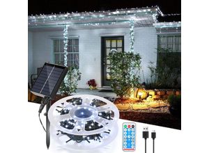 9311835655978 - 50M 500 led Solar Lichterkette IP44 8 Modi Innen Außen WeihnachtenParty Garten Hochzeit Wasserdicht Beleuchtung Deko Kaltweiß - Jopassy