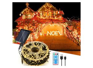 9311835655985 - Jopassy 80M 800 LED Solar Lichterkette IP44 8 Modi Innen Außen WeihnachtenParty Garten Hochzeit Wasserdicht Beleuchtung Deko Warmweiß