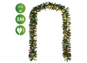 9311835844907 - Weihnachtsgirlande - 5m 100 led - mit Lichterkette - warmweiß - Out Indoor - mit Weihnachtsdekoration - Hengda