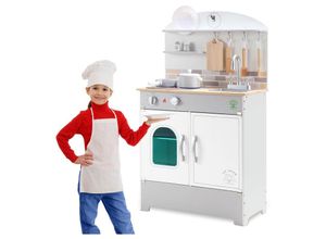 9311835903635 - Kinderküche Kochset wollweiß Outdoor Spielküche Spielzeugküche mit Backofen Kühlschrank Mikrowelle Spüle und Herd - Hengda