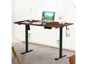 9311835903710 - Hengda Höhenverstellbarer Schreibtisch mit Desktop 120x60cm Ergonomischer Tischplatte mit Memory-Steuerung vintage