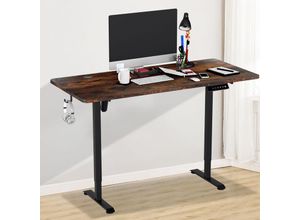 9311835903727 - Höhenverstellbarer Schreibtisch mit Desktop 140x60cm Ergonomischer Tischplatte mit Memory-Steuerung vintage - Hengda