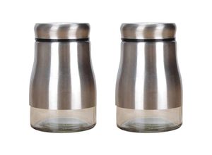 9312120306582 - Salz- und Pfefferstreuer-Set Salz- und Pfefferstreuer aus Edelstahl mit Glasboden Edelstahl 9312120306582 - Salz- und Pfefferstreuer-Set Salz- und Pfefferstreuer aus Edelstahl mit Glasboden Edelstahl