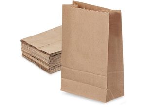 9312120312705 - Lebensmittel- Lunchbeutel Kraftpapier vielseitig einsetzbar braune Papiertüten zum Einkaufen Aufbewahren kleine Mülleimer und mehr 50 Stück 20