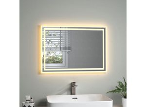 9314077312524 - Led Badspiegel Badezimmer Wandschalter spiegel mit Warmweiß 3000K IP44 Energiesparend Wandmontage 50x70 cm - Safielina