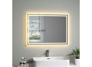 9314077312555 - Led Badspiegel Badezimmer Wandschalter spiegel mit Warmweiß 3000K IP44 Energiesparend Wandmontage 60x80 cm - Safielina