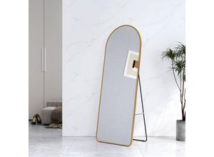 9314077356269 - EMKE Bogen Standspiegel Ganzkörperspiegel mit Rahmen aus Aluminiumlegierung für Wohn-Schlaf- Aufenthalt und Ankleidezimmer Gold 160x60cm