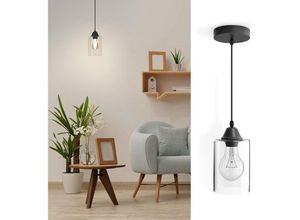 9314077358485 - EMKE Pendelleuchte Kyle 1 flammig Hängeleuchte Glas Kronleuchter Design Pendellampe Modern Innen Dekoration Hängelampe Esstischlampe