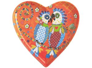 9315121783802 - Maxwell&williams - Love Hearts Teller in Herzform de Fan Club mit Design de Papageien de Porzellan 155 cm - Rot