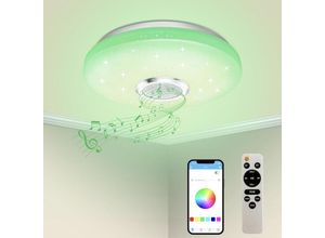 9317424255567 - Aiducho - lycxames LED-Deckenleuchte 36 w dimmbar Bluetooth-Lautsprecher Licht mit Fernbedienung App-Steuerung RGB-Farbwechsel Deckenlampe für