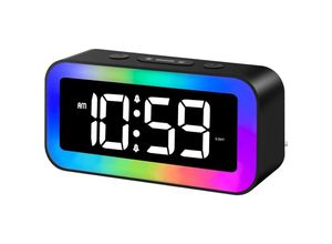 9322443021949 - CCYKXA Digitaler Morgenwecker für Kinder Jugendliche leuchtend mit 7-Farben-Nachtlicht LED-Digitaluhr mit 2 Alarmmodi einstellbare Helligkeit