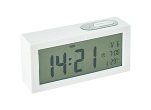 9322443022052 - CCYKXA Multifunktionswecker mit Datum Kalender Temperaturanzeige leuchtend Weiß