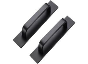 9322443031801 - CCYKXA (133 mm schwarz) Set mit 2 selbstklebenden Aluminiumgriffen für Kleiderschrank Schlafzimmer Badezimmer Küche Edelstahlgriffe