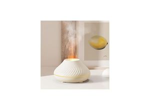 9322443033508 - CCYKXA (Weiß) Flammenaroma-Diffusor für ätherische Öle Luftbefeuchter 7 Flammenfarben für Zuhause Schlafzimmer Yoga Büro mit wasserlosem