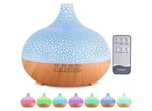 9322443033515 - CCYKXA Diffusor für ätherische Öle 550 ml Ultraschall-Luftbefeuchter elektrischer Aromatherapie-Diffusor mit Fernbedienung 7 Farben LED-Leuchten