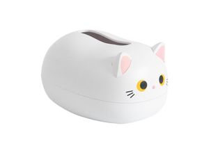 9322443272303 - Kawaii Katzen-Taschentuchbox Taschentuchhalter für Badezimmer Wohnzimmer Schlafzimmer Auto Büro weiß - Csparkv