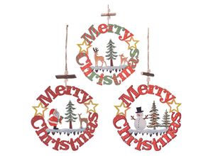 9322443316397 - Csparkv - Set mit 3 mehrfarbigen Christbaumschmuck-Weihnachtsdekorationen aus Holz 9322443316397 - Csparkv - Set mit 3 mehrfarbigen Christbaumschmuck-Weihnachtsdekorationen aus Holz