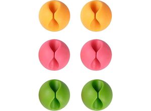 9322443319725 - Csparkv - 6-teiliges Kabel-Clip-Set Kabel-Abhänger für den Schreibtisch Kabel-Clips für alle Ihre Computer- Elektro- Lade- oder Mauskabel (bunt)