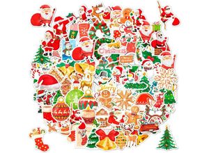 9322443349326 - Csparkv - 100 Stück Weihnachtsaufkleber Scrapbooking Weihnachten glänzende Weihnachtsdekorationsaufkleber Dekorationsaufkleber glänzend diy für