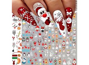 9322443349586 - Csparkv - Weihnachts-Nagelaufkleber Nagelkunst 10 Blatt selbstklebende Nagelaufkleber Nageldeko Nagelkunst Design Maniküre