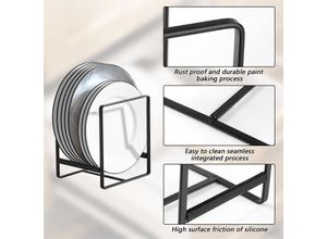 9322443395309 - Csparkv - 121 x 113 x 14 cm Set mit 3 Deckelregalen multifunktionale Abtropfgestelle aus Metall geeignet für Küchenschränke Aufbewahrungsteller