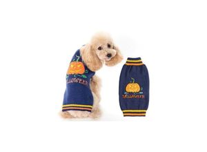 9322443396467 - Csparkv - 23x23x16cm Blauer Halloween-Hundepullover Halloween-Hundepullover Halloween-Katzenpullover Halloween-Kürbis-Hundepullover