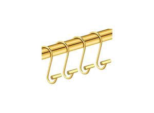 9322443398126 - 72 mm Duschvorhanghaken 12er-Set goldfarben für Badezimmer-Duschstange rostbeständiges Metall T-förmiges Design - Csparkv