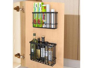 9322443409082 - Csparkv - 2 Stück Küchenschrank-Tür-Aufbewahrungsbox selbstklebende Wand-Aufbewahrungsbox Schrank- Badezimmer- Kühlschrank-Organizer-Box für