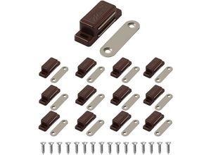 9322443411696 - CSPARKV (Braun 12er-Pack) Magnetischer Schrank ideal für Schranktüren Schränke Schubladen und Fensterläden magnetischer Riegel einfach zu