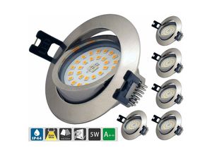 9328851012340 - Extra flacher LED-Einbaustrahler dimmbar IP44 Badezimmer-Einbauleuchte 6–5 W Wechselstrom 230 V Warmweiß 3000 K 400 lm Beleuchtungslampe