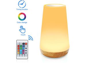 9328851015839 - Start - Tacti d Lampe für Schlafzimmer Wohnzimmer Büro – Nachttischlampe mit farbwechselndem RGB-Sensor – USB-Ladeanschluss