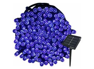 9328851019394 - Mowze - Blaue Solar-Girlande 22 m Solar-Girlande 200 LEDs 8 Lichtspiele Lichtgirlande ideal für Party Hochzeit Geburtstag und Garten im Freien